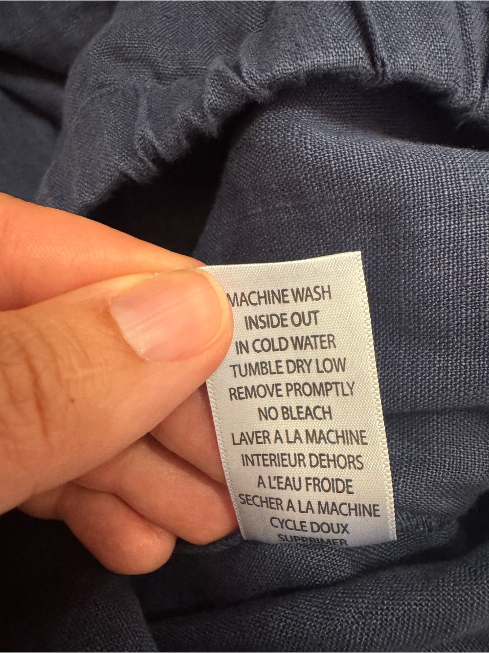 NWOT Frank & Eileen MAISIE Wide-Leg Pull-On Linen Pants size M navy - Picture 8 of 8